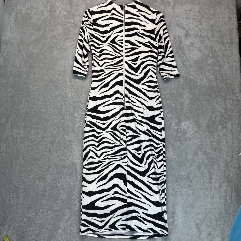 ALICE + OLIVIA Zebra-Print Sheath Bodycon Dress Size 6 - Picture 12 of 12